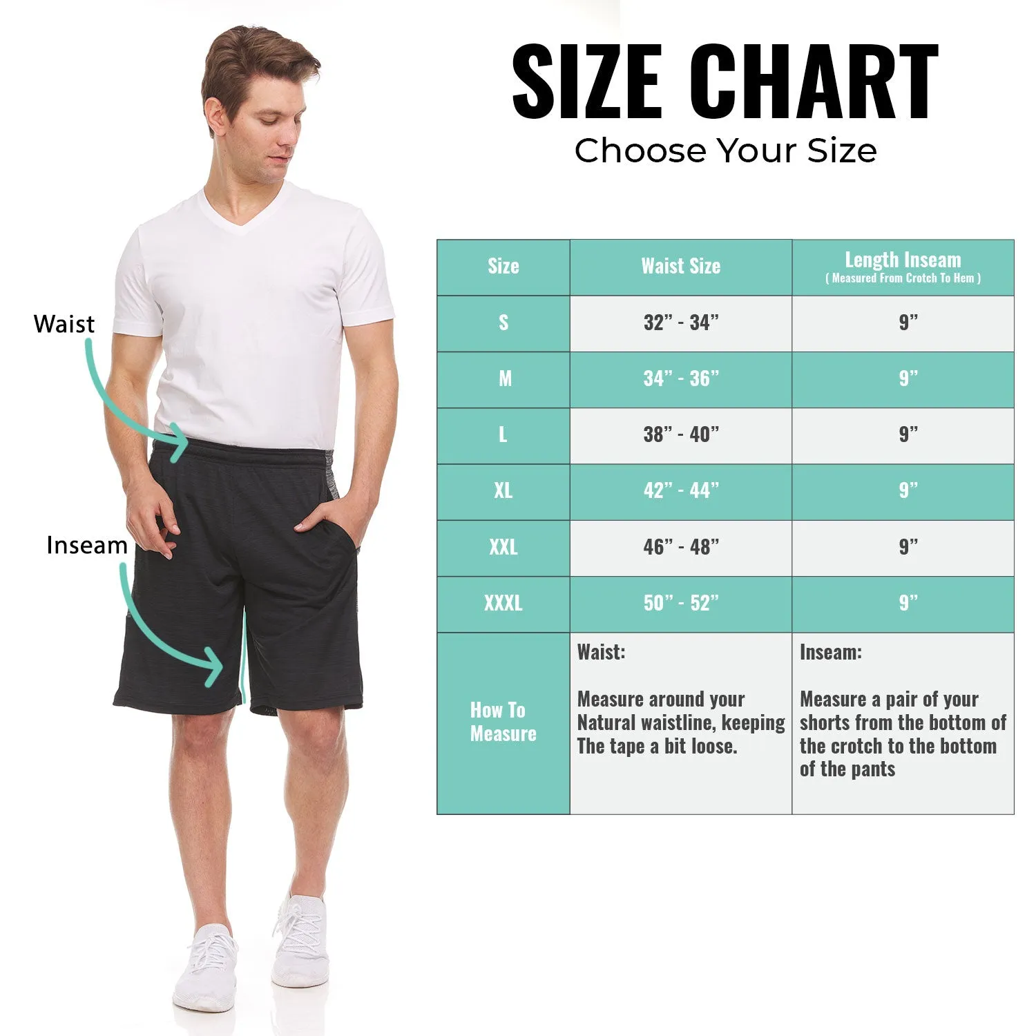 3 Pack Men's Dry-Fit Sweat Resistant Active Athletic Shorts
