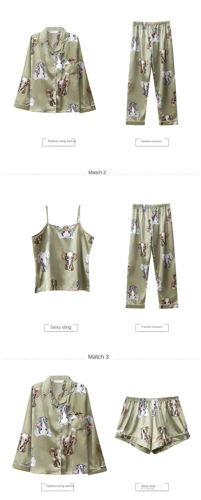 7 Pcs womens pajama set