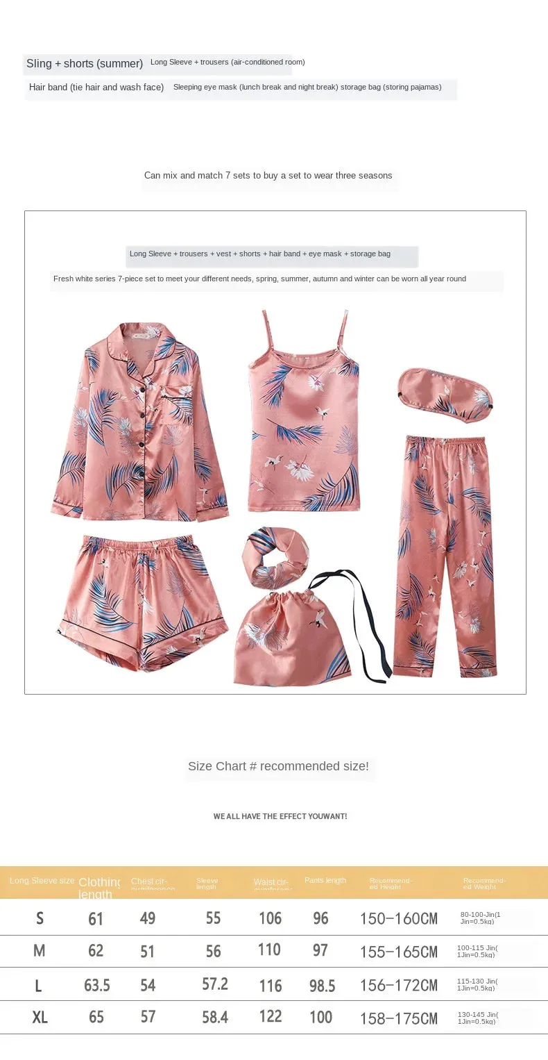 7 Pcs womens pajama set