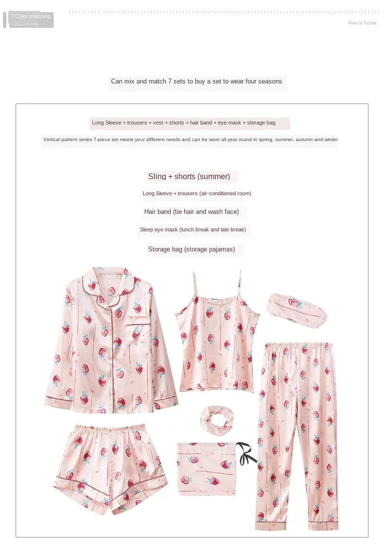 7 Pcs womens pajama set
