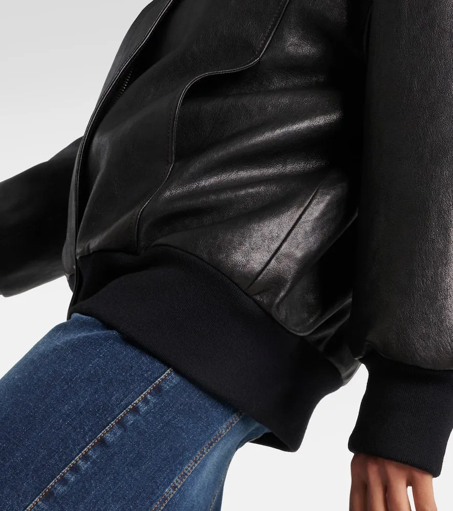 Alexander McQueen Leather bomber jacket