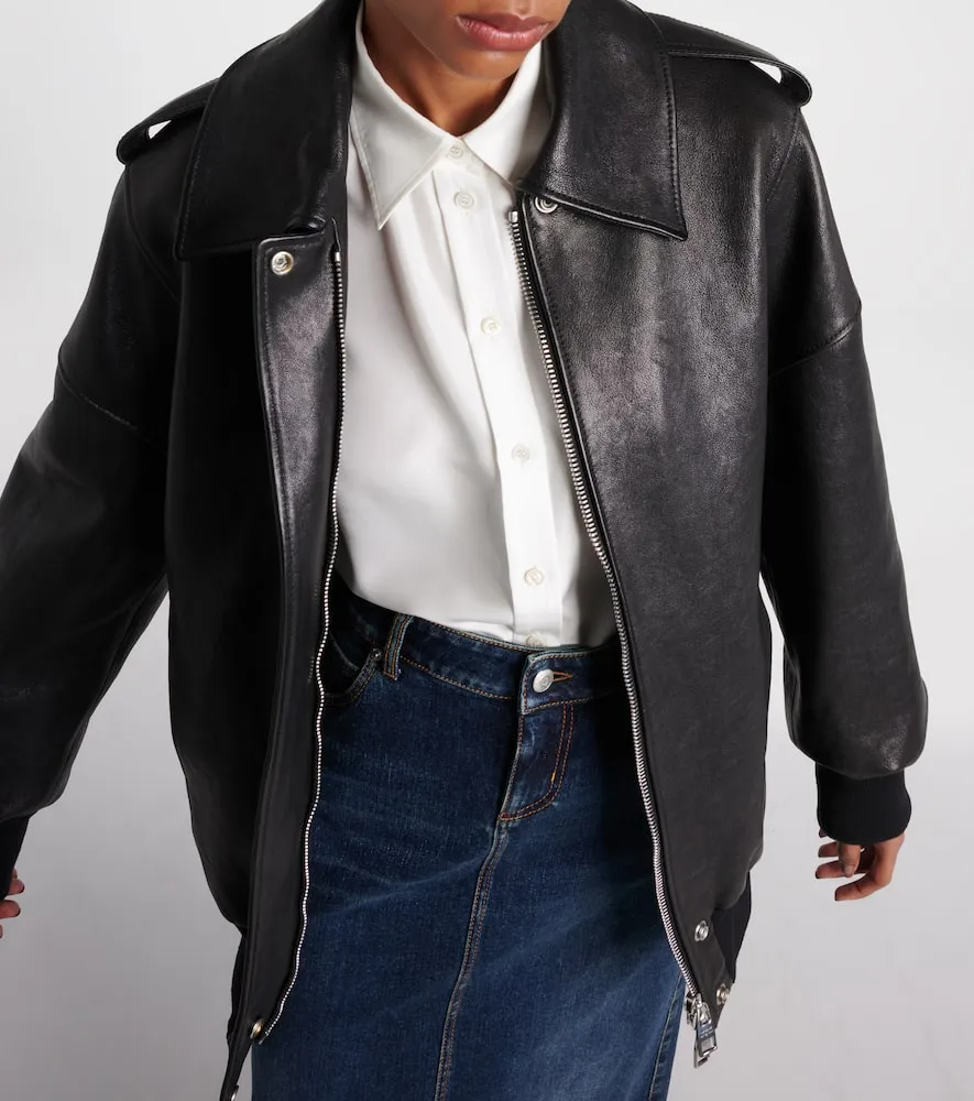 Alexander McQueen Leather bomber jacket