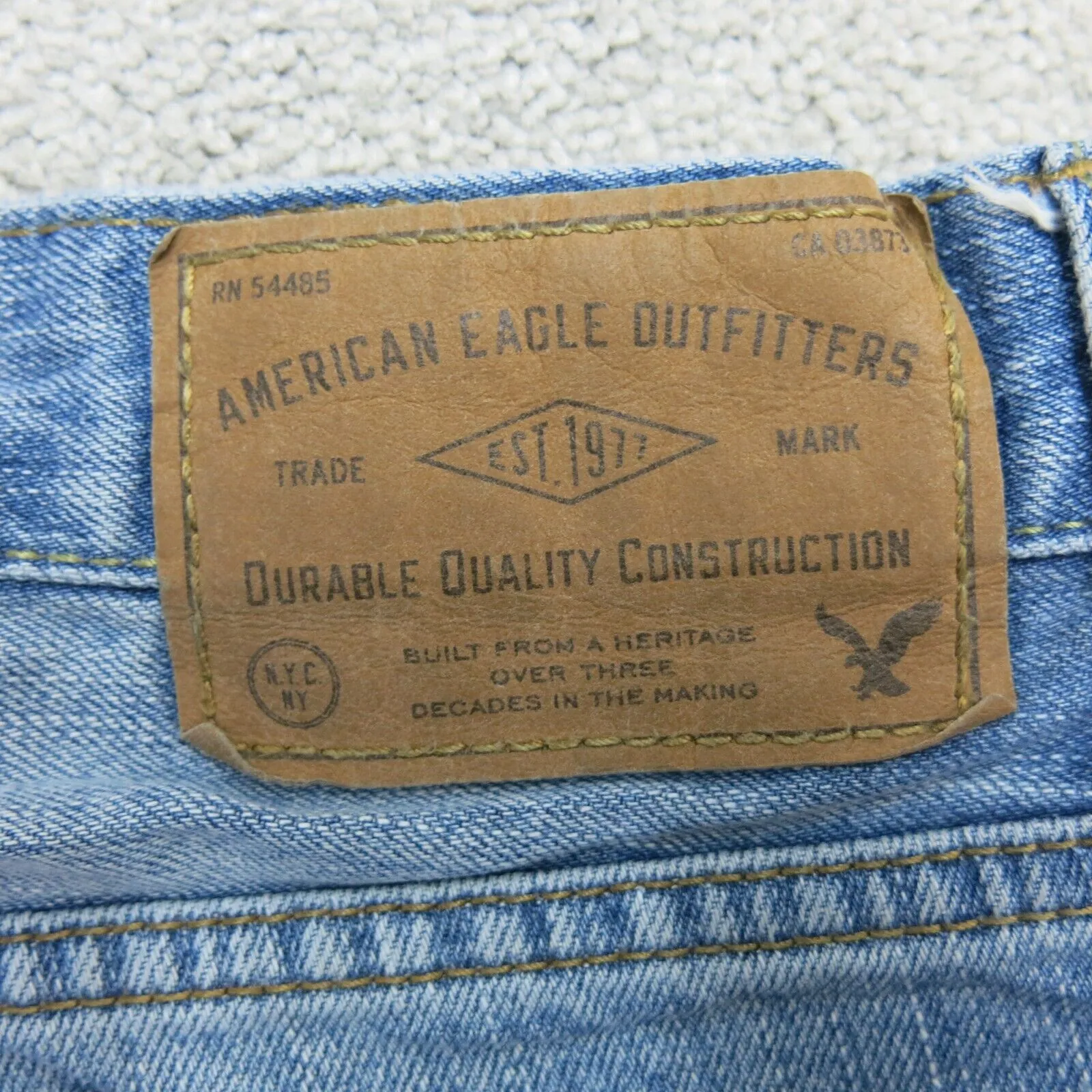 American Eagle Mens Regular Straight Leg Denim Jeans Mid Rise Blue Size 33X30
