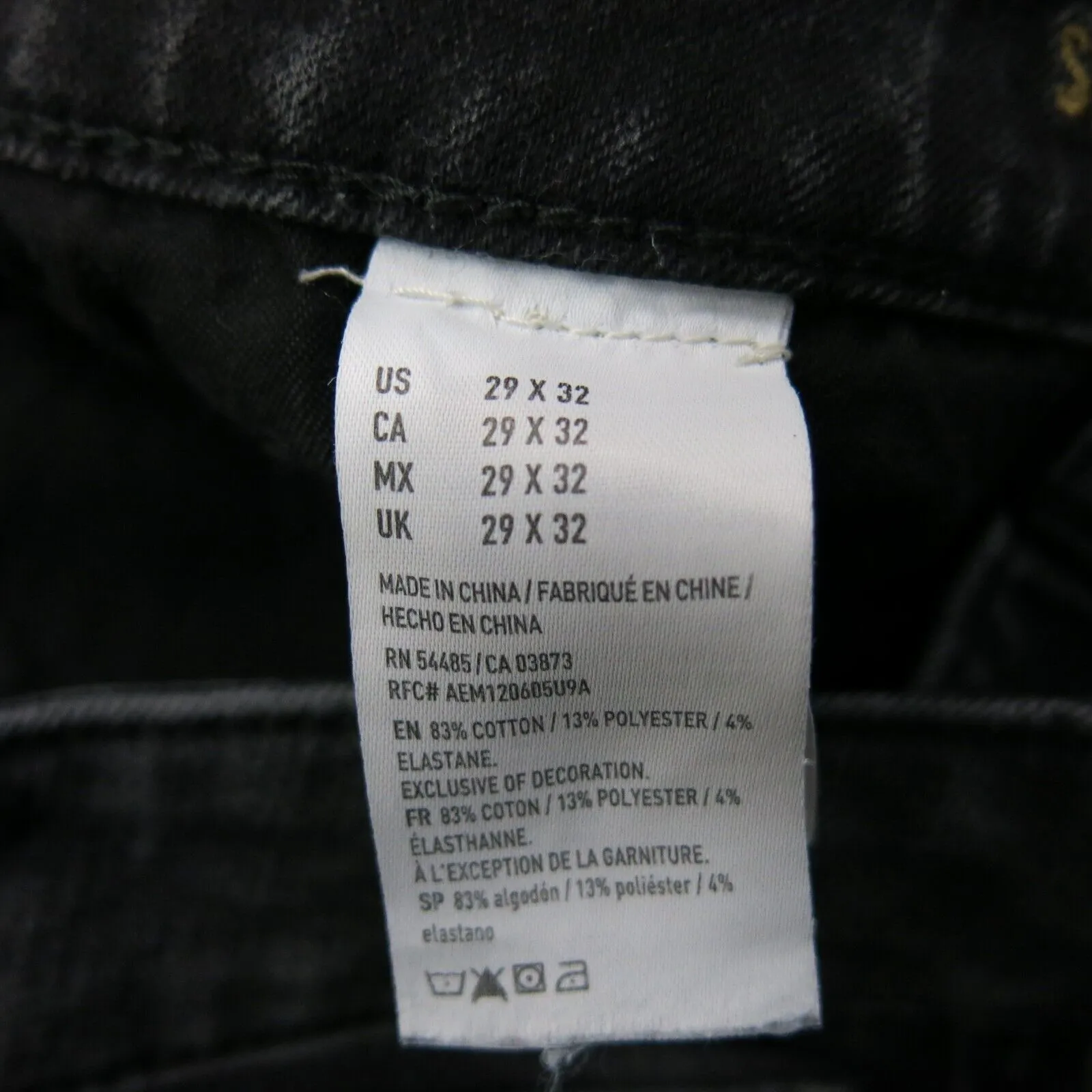 American Eagle Mens Straight Leg Jeans Extreme Flex Pockets Black Size W29XL32