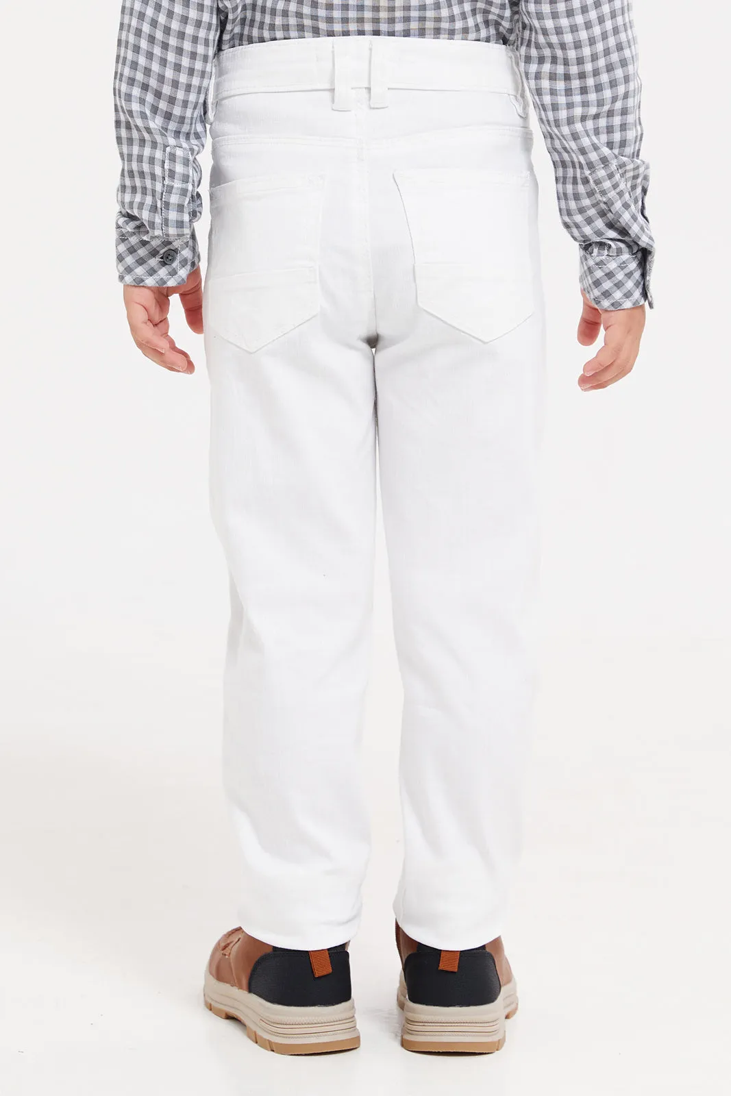 Boys White Slim Fit Jeans