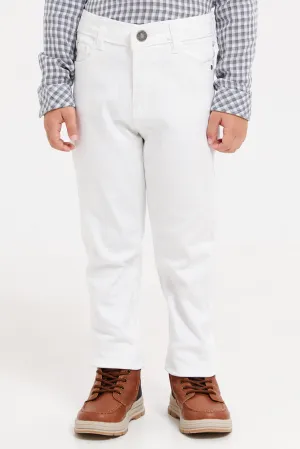 Boys White Slim Fit Jeans
