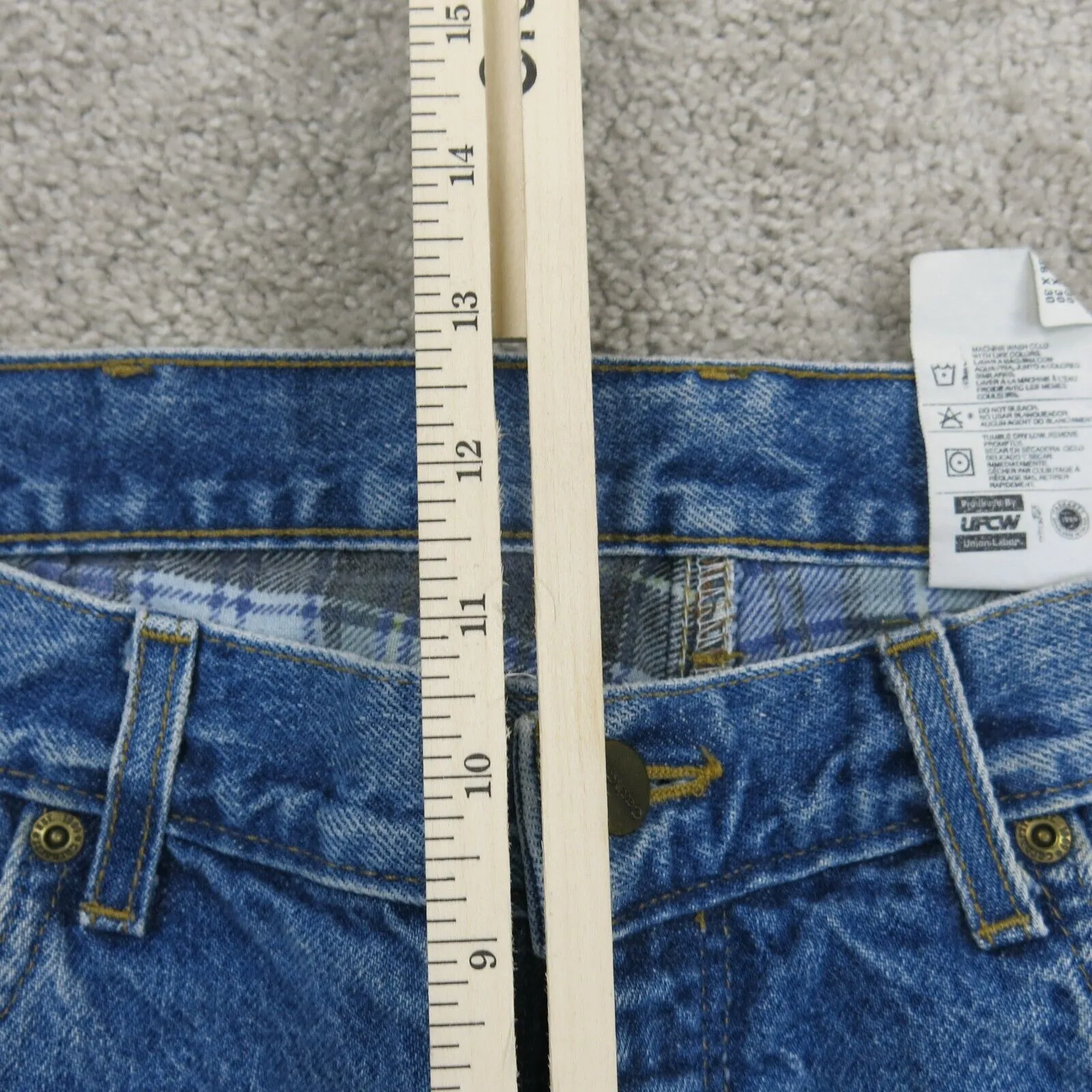 Carhartt Mens Jeans Denim Straight Leg Mid Rise Stretch Light Blue Size W36XL30