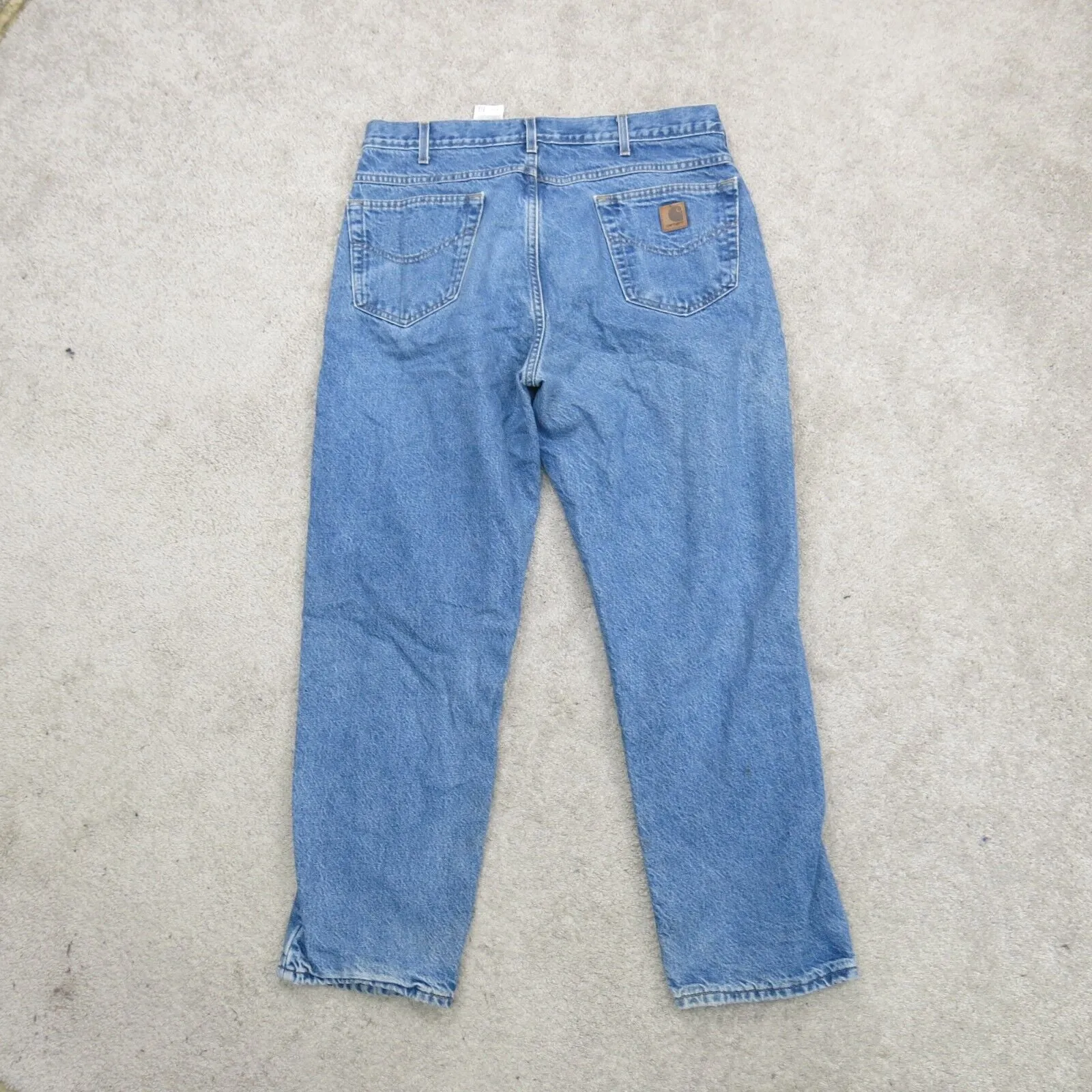 Carhartt Mens Jeans Denim Straight Leg Mid Rise Stretch Light Blue Size W36XL30
