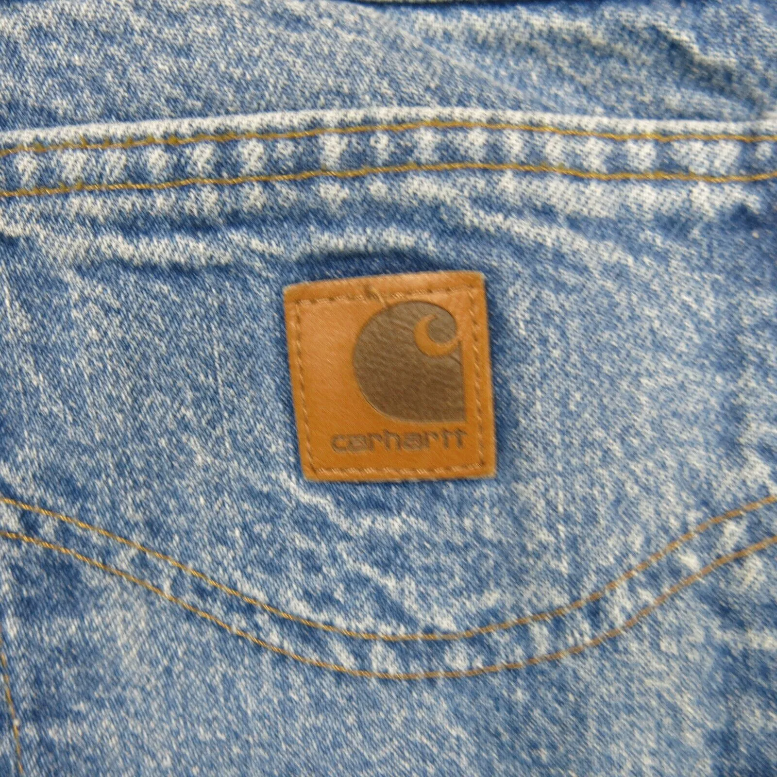Carhartt Mens Jeans Denim Straight Leg Mid Rise Stretch Light Blue Size W36XL30
