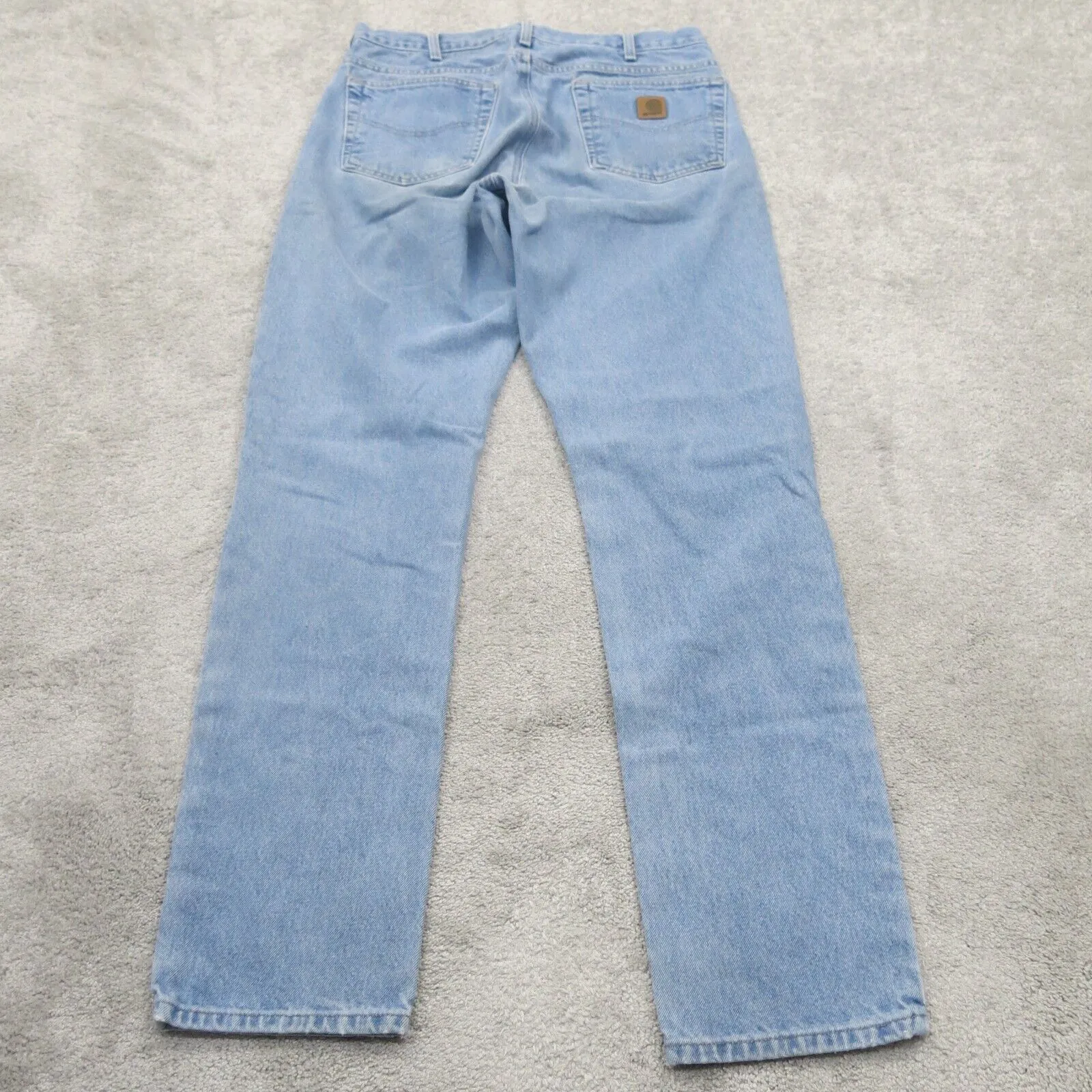 Carhartt Mens Jeans Straight Leg High Rise 100% Cotton Pockets Blue Size W33xL36