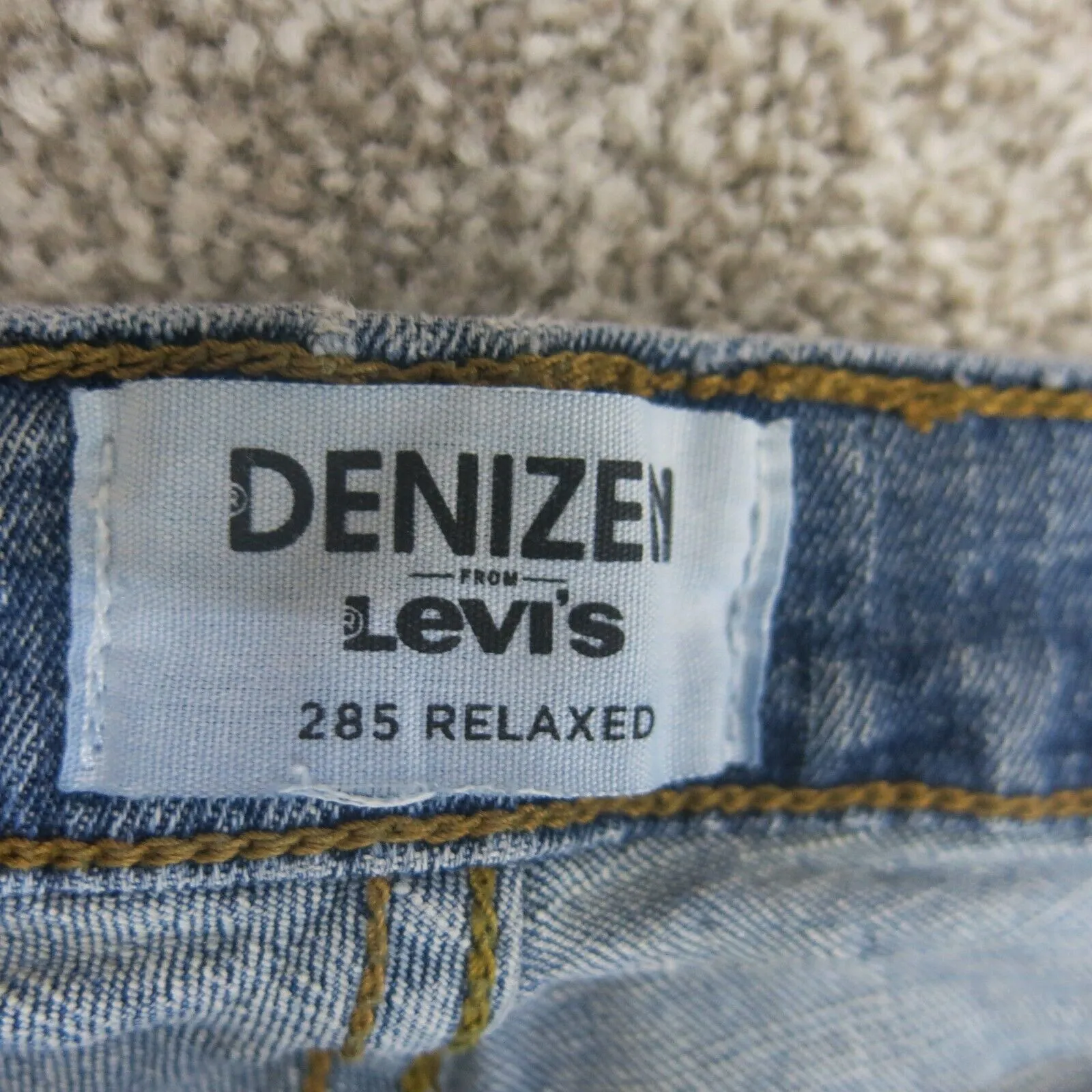 Denizen From Levis Mens Jeans Straight Leg Denim Stretch Mid Rise Blue Size 285