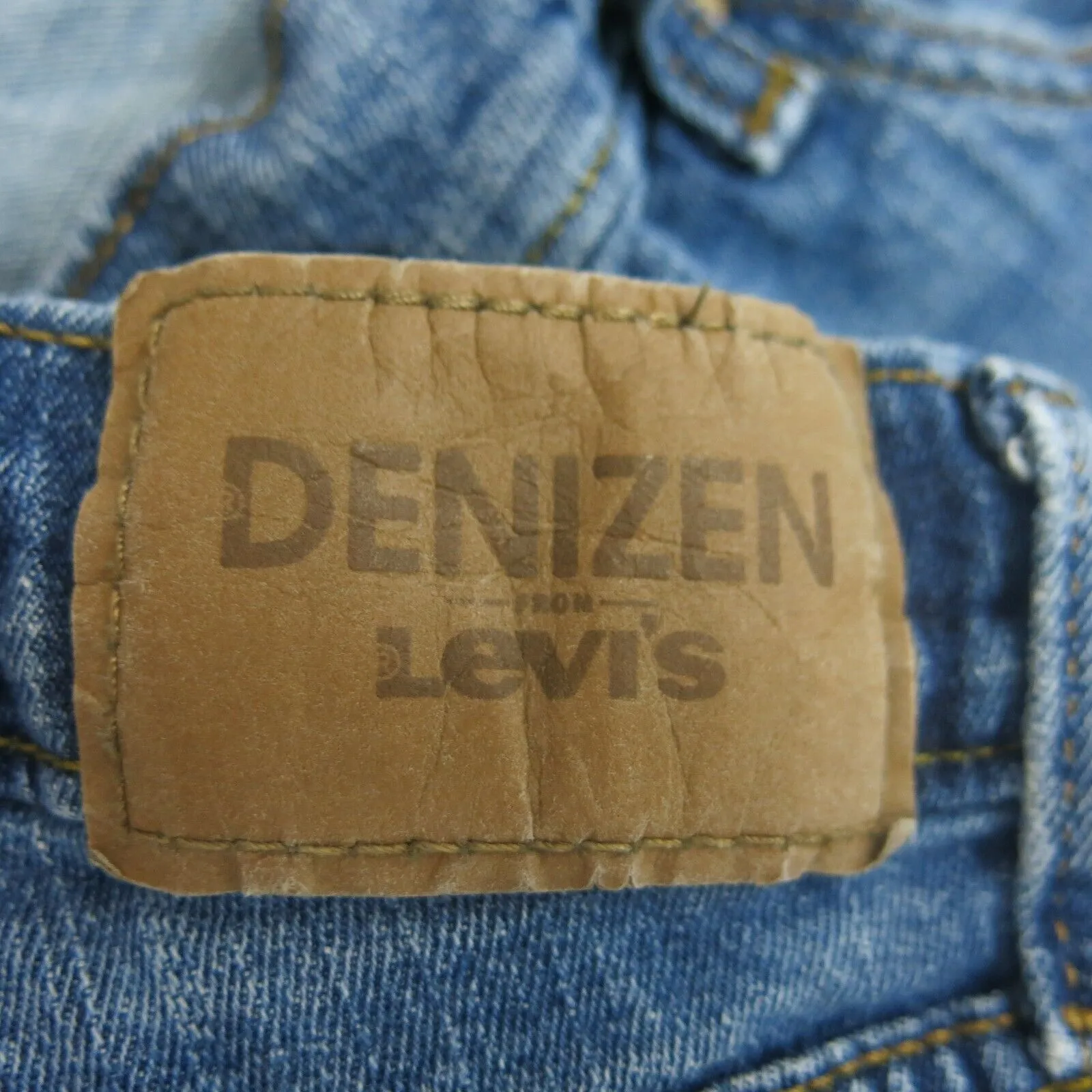 Denizen From Levis Mens Jeans Straight Leg Denim Stretch Mid Rise Blue Size 285