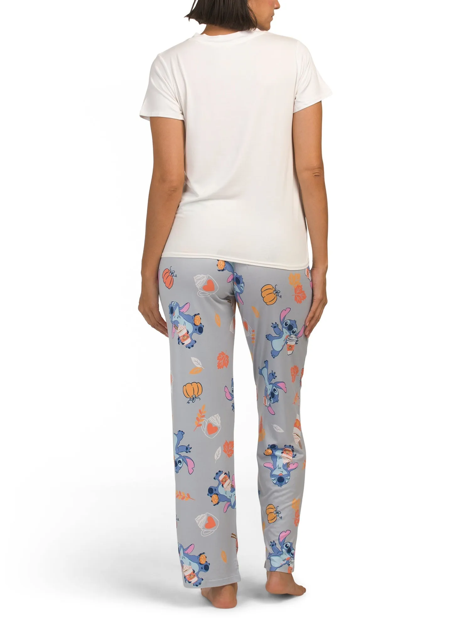 Disney Stitch Pumpkin Spice Women's Pajama Set, Cream