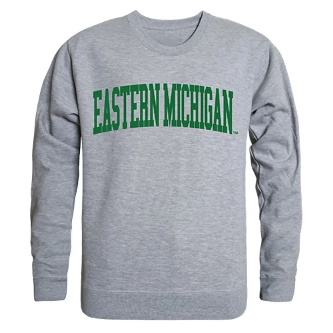 EMU Eastern Michigan University Game Day Crewneck Pullover Sweatshirt Sweater Heather Grey