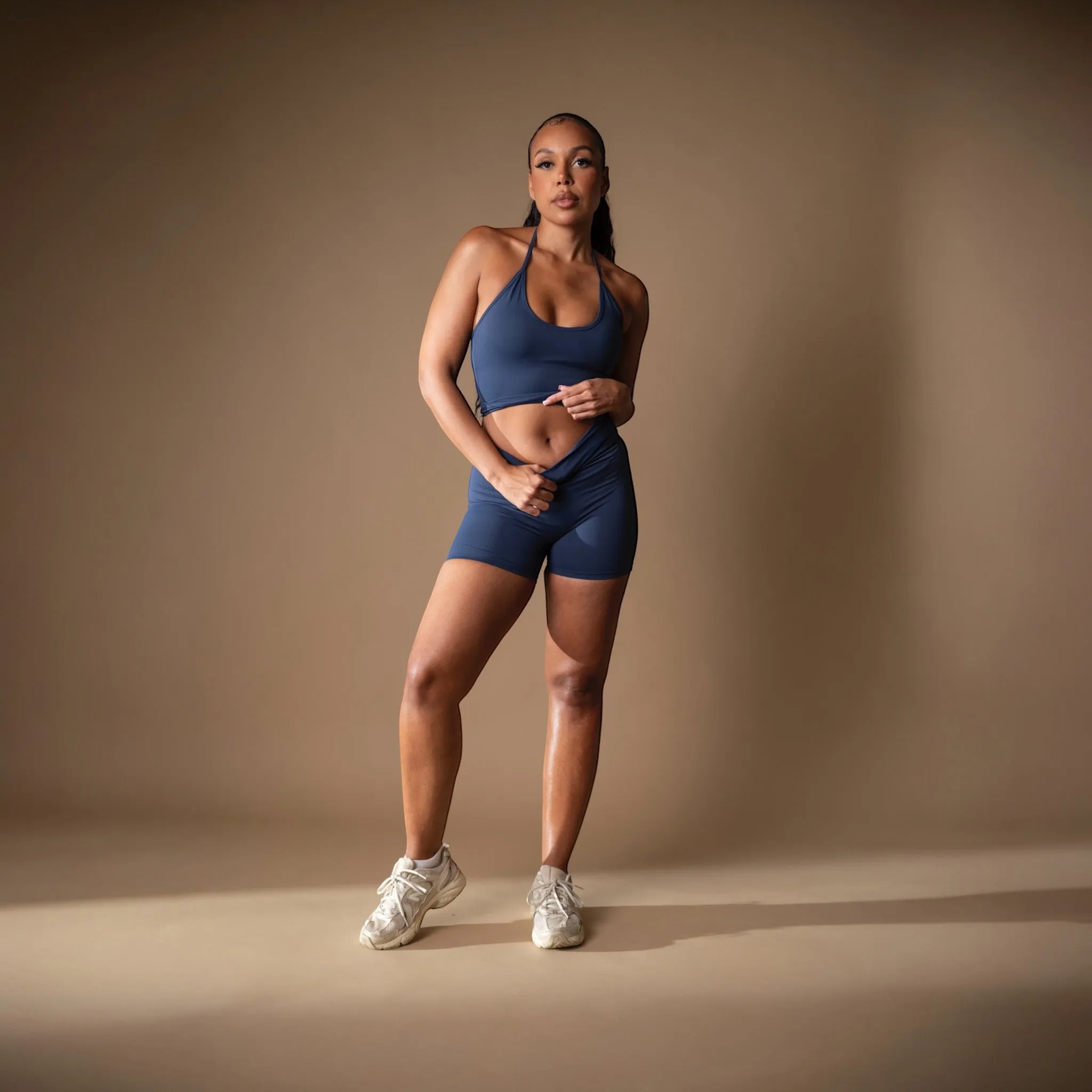Evolve gym shorts set navy blue