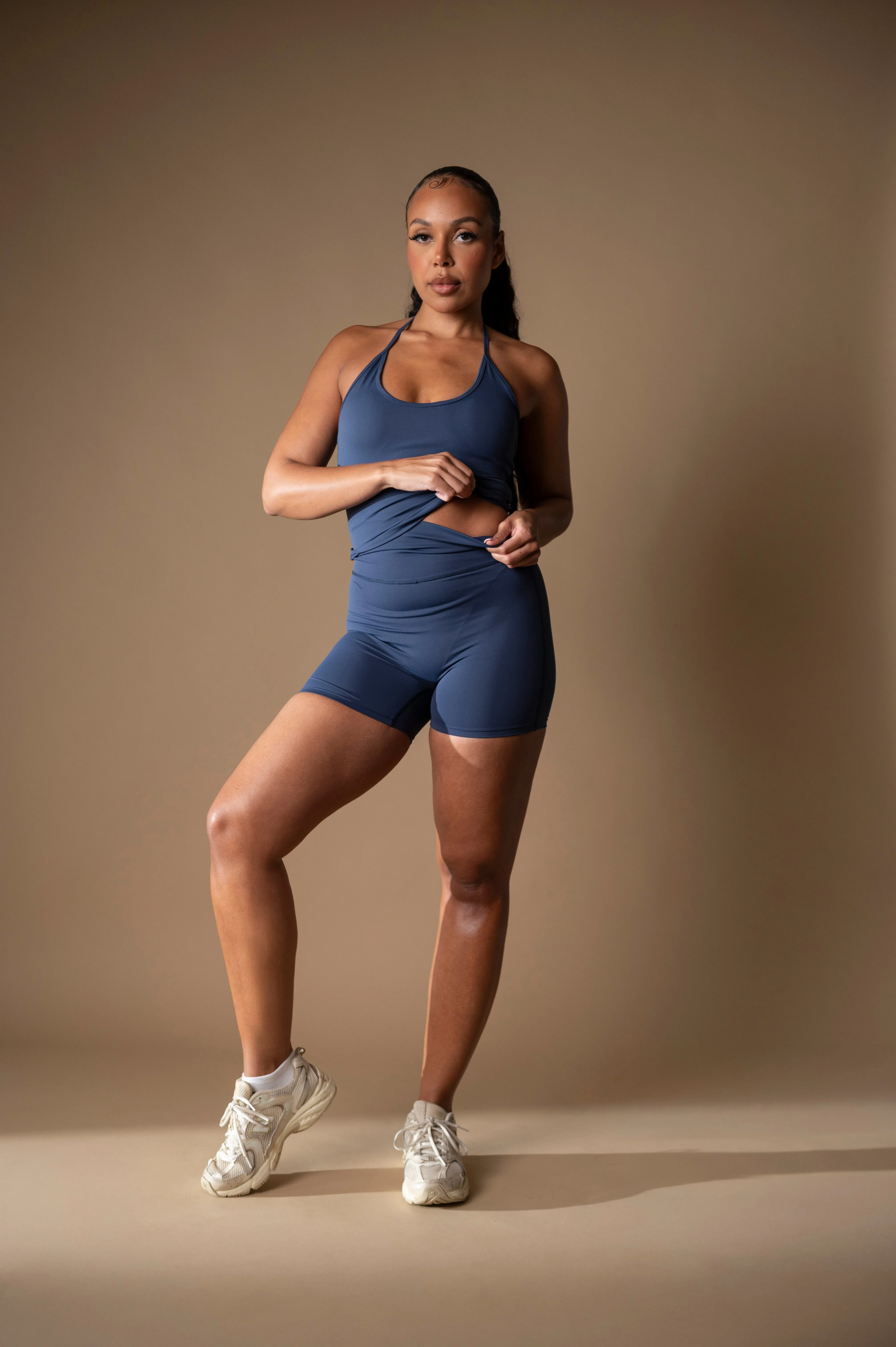 Evolve gym shorts set navy blue