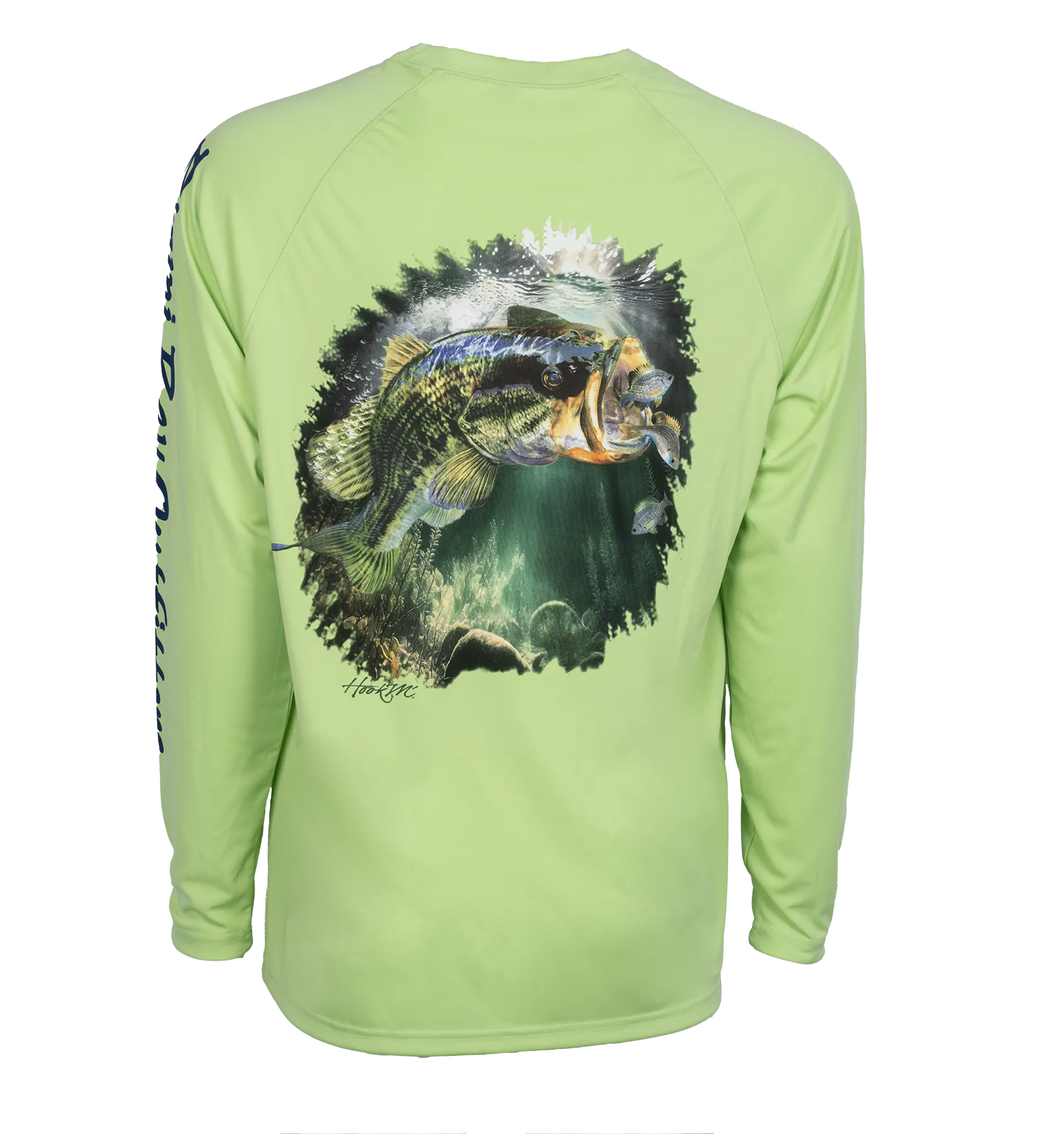 Hook M' Men's Long Sleeve Shirt Bass Lime