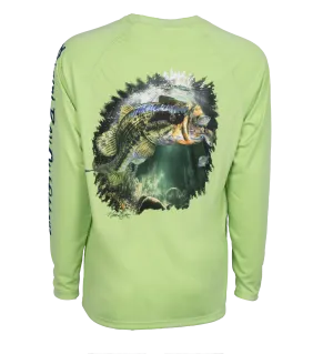 Hook M' Men's Long Sleeve Shirt Bass Lime