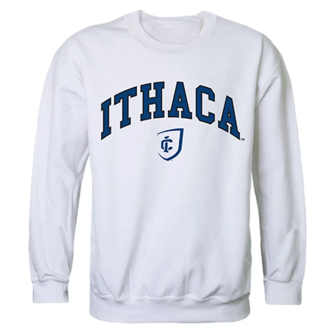 Ithaca College Campus Crewneck Pullover Sweatshirt Sweater White