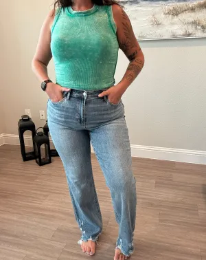 Judy Blue High Waist Straight W/ Heavy Destroy 82470