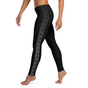 Kuahiwi Maunakea Style Samoan Polynesian Tattoo Pattern Print Leggings - Plus Sizes Available