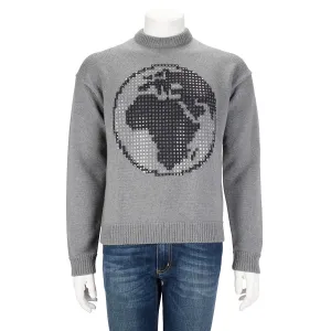 Louis Vuitton Charcoal Wool Crystal Earth Sweater S