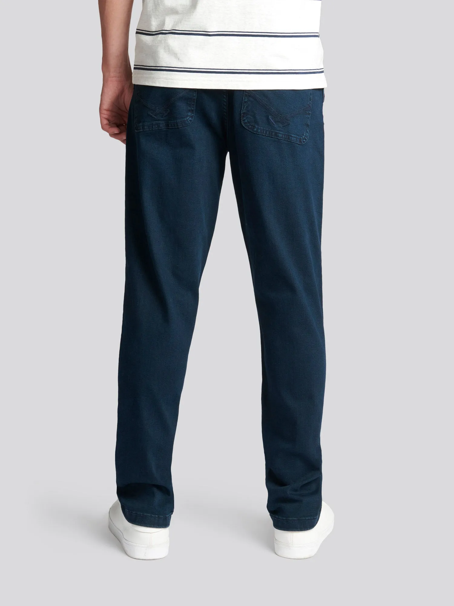 Mens 5 Pocket Loose Fit Denim Jeans in Dark Vintage Wash