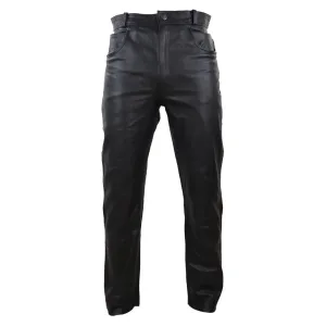 Men's Leather Jeans Hide Trousers Biker Racing Classic