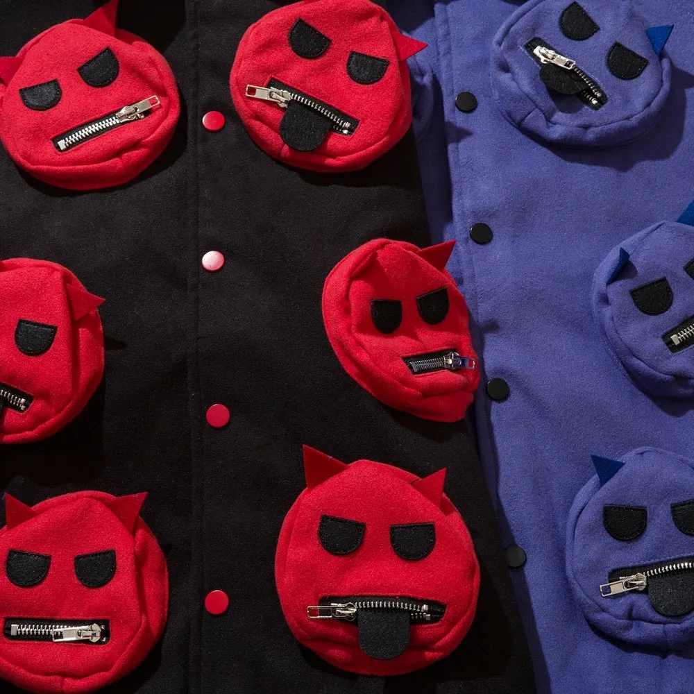 Multi Pocket Devil Polo Bomber Jacket