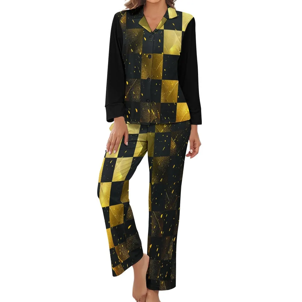 Qreatrz Golden Pajama Sets