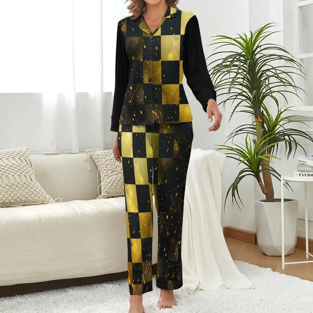 Qreatrz Golden Pajama Sets