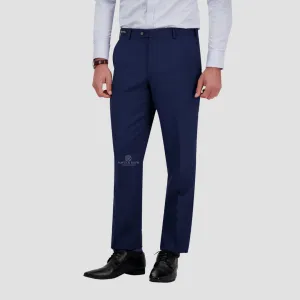 Savile Row Classic Fit Mens Noah Trouser in Denim Blue B3 Wool Blend