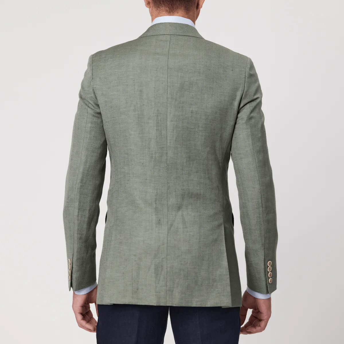 Savile Row Slim Fit Abram Sports Jacket in Green Linen Blend