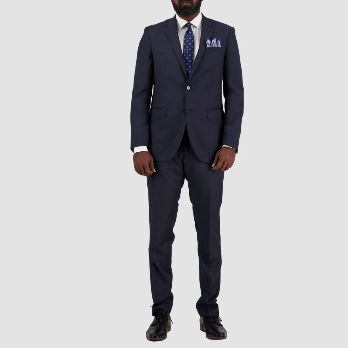 Savile Row Tailored Fit Mens Abram Suit in Navy C2 Pure Wool