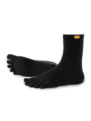Vibram Merino Crew Toe Socks - Black